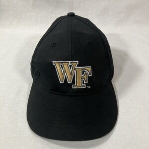 Wake Forest WF Hat Black Adjustable Cap Gold White Embroidered Logo